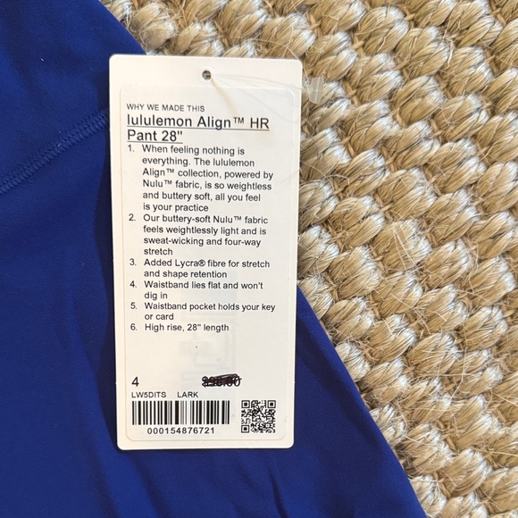 lululemon athletica align HR pants Size 4 NWT - Picture 2 of 5